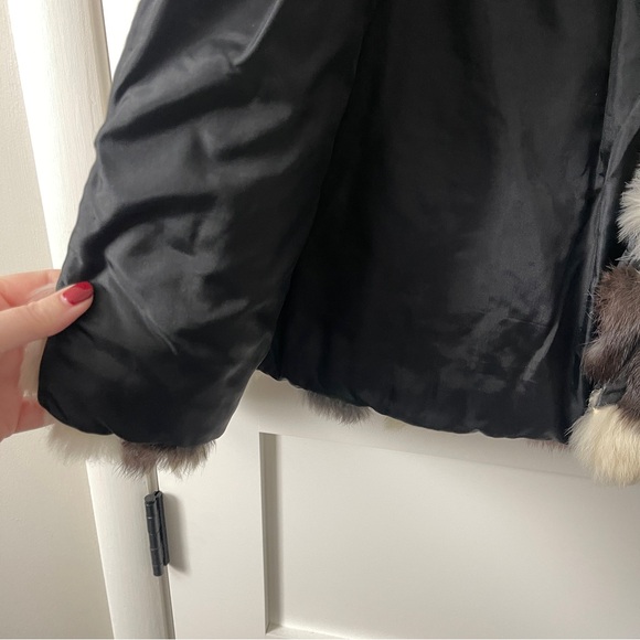 Vintage rabbit fur patchwork coat - size large, made in Korea - Picture 14 of 14